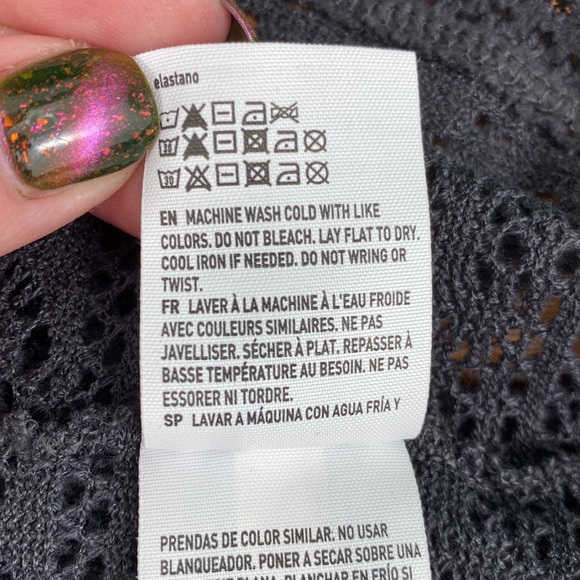 American Eagle Gray Open Back Lace Knit Sweater - Picture 11 of 11